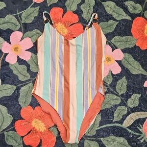 Dolce Vita Multicolor Striped One-Piece Swimsuit